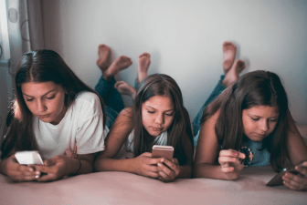 girls on phones social media for teens