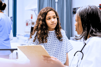doctor navigating confidentiality with pediatric patient