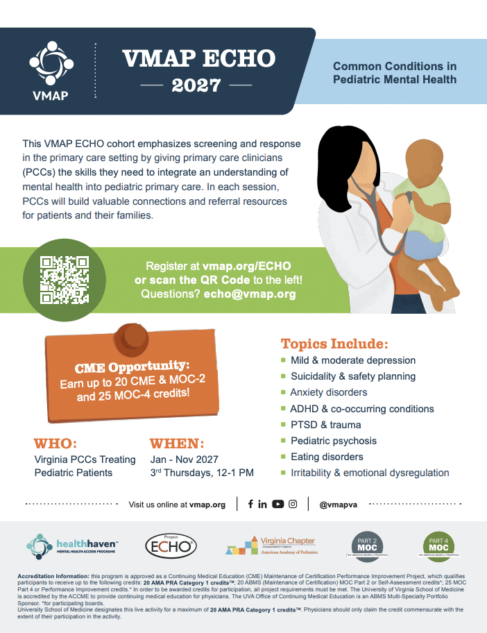VMAP ECHO 2027 Common Conditions in Pediatric Mental Health Flyer