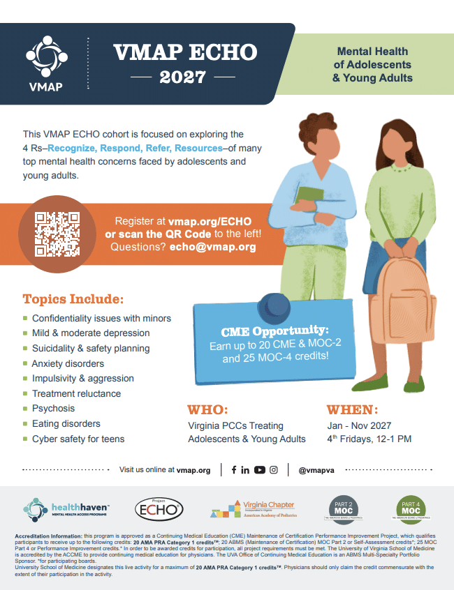 VMAP ECHO 2027 Mental Health of Adolescents and Young Adults Flyer